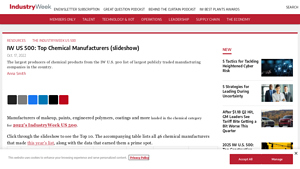 Top U.S. Chemical Manufacturers - Key Products