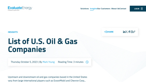 List of U.S. Oil & Gas Companies - Evaluate Energy - biggest petroleum companies in usa