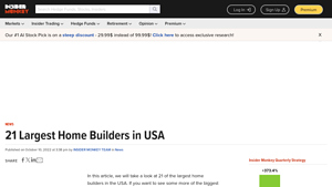 21 Largest Home Builders in USA - Insider Monkey - biggest home builder in usa