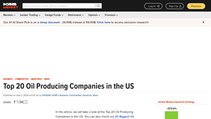 Top 20 Oil Producing Companies in the US - Insider Monkey - oil companies in usa