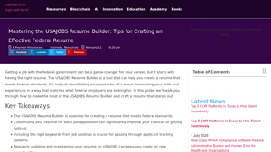 Mastering the USAJOBS Resume Builder: Tips for Crafting an Effective ... - usa jobs resume builder