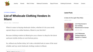 List of Wholesale Clothing Vendors In Miami - wholesale clothing miami usa