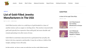 List of Gold-Filled Jewelry Manufacturers in The USA - jewelry manufacturers usa