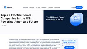 Top 22 Electric Power Companies in the US: Powering America's ... - Inven - biggest utility companies usa