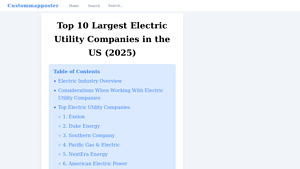 Top 10 Largest Electric Utility Companies in the US (2025) - biggest utility companies usa