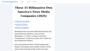These 15 Billionaires Own America's News Media Companies (2025) - largest media companies in usa