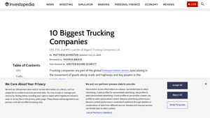 10 Biggest Trucking Companies - Investopedia - big trucking companies in usa