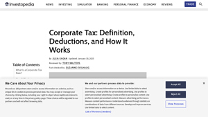 Corporate Tax: Definition, Deductions, and How It Works - company tax rate usa
