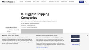 10 Biggest Shipping Companies - Investopedia - shipping companies in usa