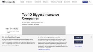 Top 10 Biggest Insurance Companies - Investopedia - biggest insurance companies in usa