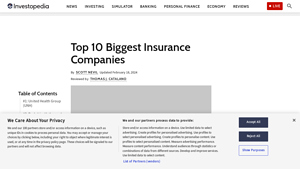 Top 10 Biggest Insurance Companies - Investopedia - big insurance companies in usa
