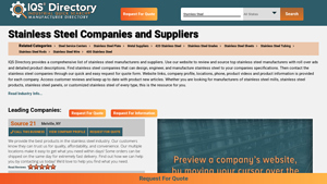 Stainless Steel Manufacturers and Suppliers - IQS Directory - stainless steel manufacturers in usa