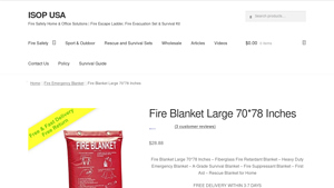 Fire Blanket Large 70*78 Inches - ISOP USA - fire blankets made in usa