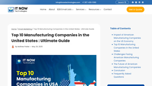 Top 10 Manufacturing Companies in the United States - usa manufacturer