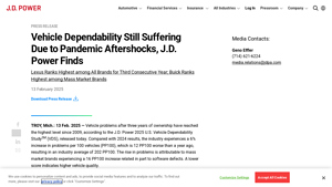 2025 U.S. Vehicle Dependability Study (VDS) - J.D. Power - car plants in usa