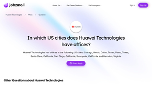 In which US cities does Huawei Technologies have offices? - huawei company in usa