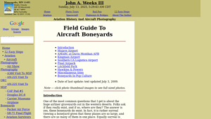 Field Guide To Aircraft Boneyards - John A. Weeks III - usaf boneyard