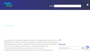 FTC Updates Made in the USA Guidance | Kelley Drye & Warren LLP - made in usa qualifications