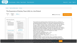 The Expansion of Hockey Town USA, Inc. into Poland - Kibin - hockey town usa inc