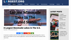 8 Largest Manmade Lakes In The U.S. - Largest.org - largest man-made lakes in usa