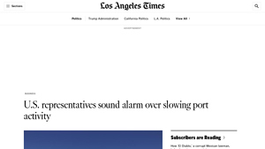 U.S. representatives sound alarm over slowing port activity - ports in california usa