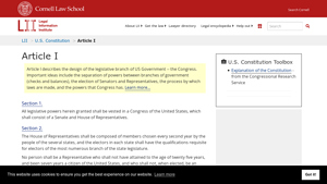 Article I - US Law | LII / Legal Information Institute - who makes laws in usa