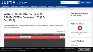 Walker v. Nestle USA, Inc. et al, No. 3:2019cv00723 - Justia Law - nestle usa inc