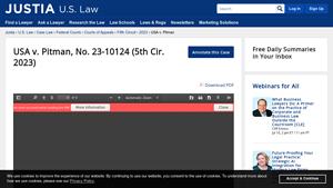 USA v. Pitman, No. 23-10124 (5th Cir. 2023) - Justia Law - pitman usa