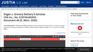 Engen v. Grocery Delivery E-Services USA Inc., No. 0:2019cv02433 ... - grocery delivery e services usa inc