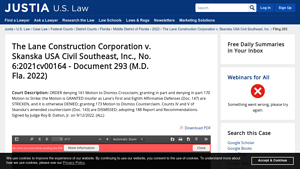 The Lane Construction Corporation v. Skanska USA Civil Southeast, Inc ... - skanska usa civil inc