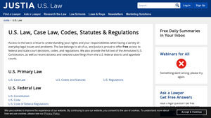 U.S. Law, Case Law, Codes, Statutes & Regulations :: Justia Law - legal companies in usa