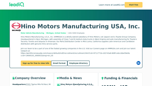 Hino Motors Manufacturing USA, Inc. - leadiq.com - hino motors manufacturing usa inc