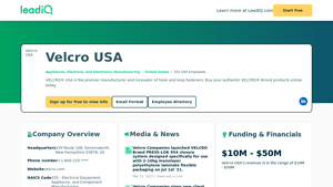 Velcro USA Company Overview, Contact Details & Competitors - velcro usa inc