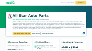 All Star Auto Parts Company Overview, Contact Details & Competitors - allstar auto parts usa