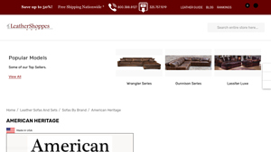 American Heritage-USA Made Custom leather sofas - leather sofa made in usa