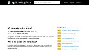 Who makes the laws? - LegalKnowledgeBase.com - who makes laws in usa