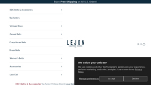 Lejon Leather Goods - Corazon Belt