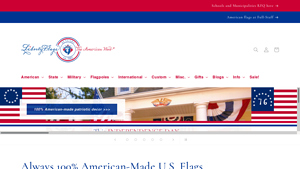100% American-Made American Flags - LibertyFlags.com - made in the usa emblem