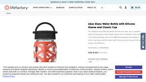 Lifefactory - 22oz Glass Water Bottle