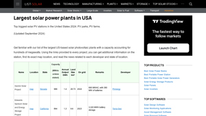 Largest solar power plants in USA - solar power usa