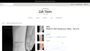 Made In USA Temporary Tattoo - Set of 3 - Little Tattoos - made in usa tattoo