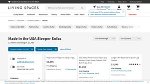 Made in the USA Sleeper Sofas & Couches | Living Spaces - leather sofa made in usa