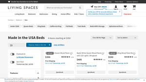 Made in the USA Beds & Bed Frames - Living Spaces - bed frame made in usa