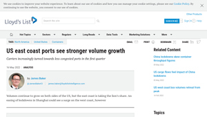 US east coast ports see stronger volume growth - Lloyd's List - ports east coast usa