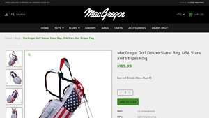 MacGregor Golf Deluxe Stand Bag, USA Stars and Stripes Flag - usa golf bag