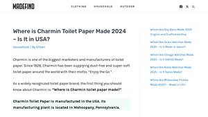 Where is Charmin Toilet Paper Made 2024 - Is It in USA? - MadeFind - toilet paper made in usa