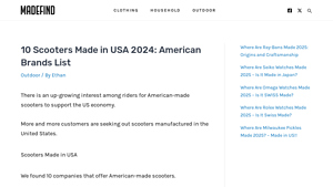 10 Scooters Made in USA 2024: American Brands List - MadeFind - electric scooter usa
