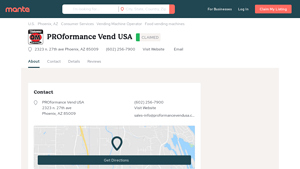 PROformance Vend USA Phoenix AZ, 85009 - Manta.com - proformance vend usa
