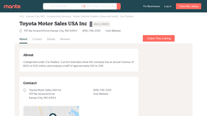 Toyota Motor Sales USA Inc - Kansas City, MO - Manta - toyota motor sales usa inc
