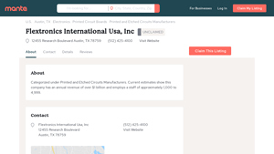 Flextronics International USA Austin TX, 78759 - Manta.com - flextronics international usa inc